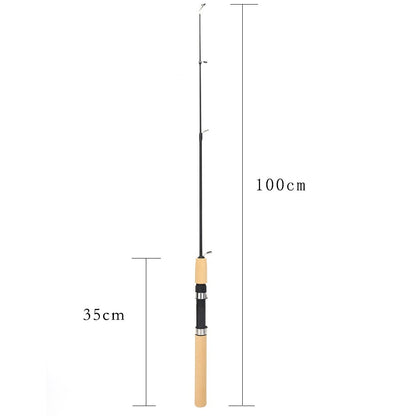 60 80 100CM Mini Telescopic Ice Fishing Rod Portable Carbon Fiber River Shrimp Carp Fishing Pole Winter Fishing Rod Tackle Pesca