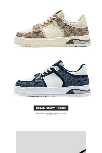 Tênis Masculino Azul da Moda 2025 Calçados Streetwear Hip Hop Tênis Casual Primavera Skate Tênis de Grife de Luxo Masculino