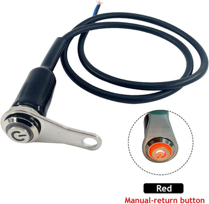 Cilindro Chave Bicicleta LED Interruptor Moto LIGA + DESLIGA Montagem no Guidão Liga de Alumínio Impermeável 12V Luz de Nevoeiro Lâmpada Buzina de Bicicleta Botão de Pressão