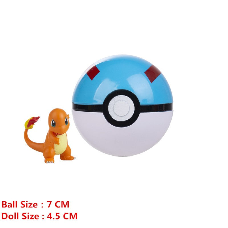Pokémon Pokeball Com Desenhos Animados Filme Anime Figura Pikachu Charmander Eevee Squirtle Vulpix Qualidade Pet Action Model Brinquedos Presentes