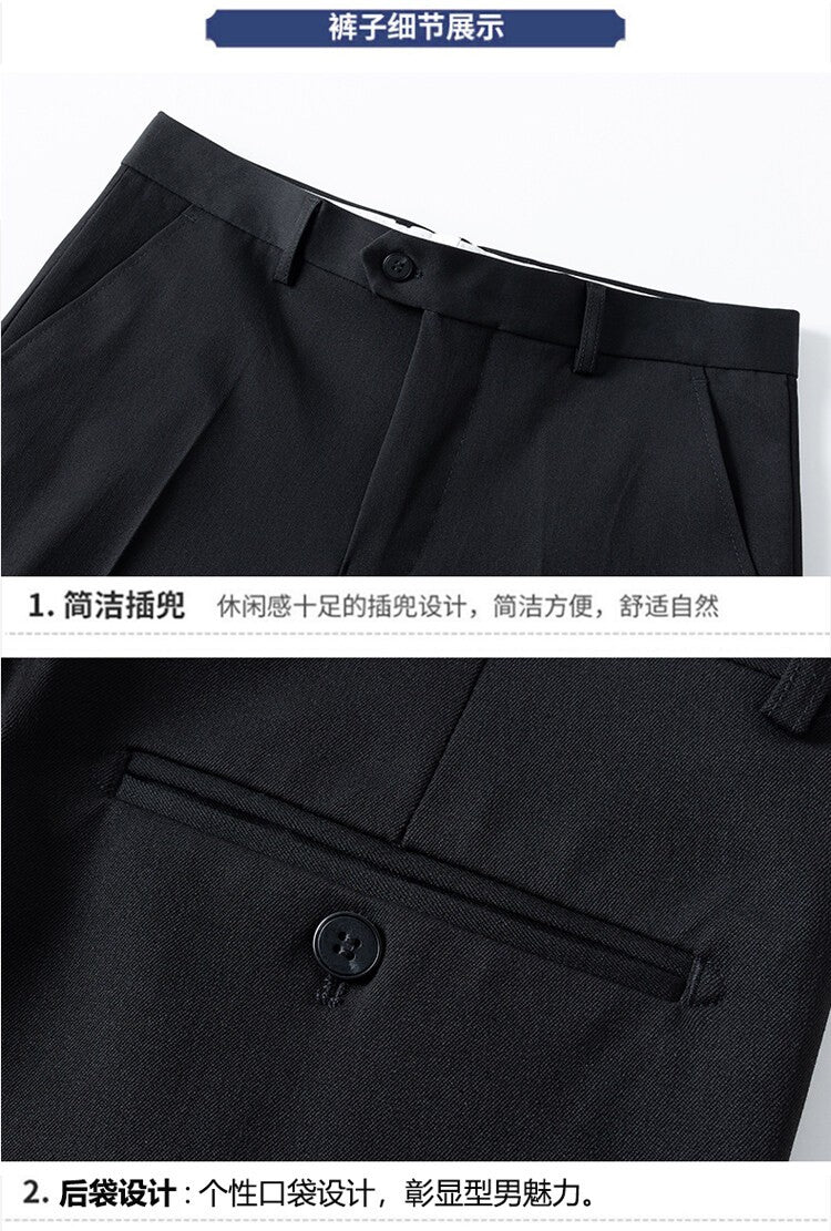 2025 High quality business casual (suit + trousers) Stylish and handsome stylish banquet two-piece set