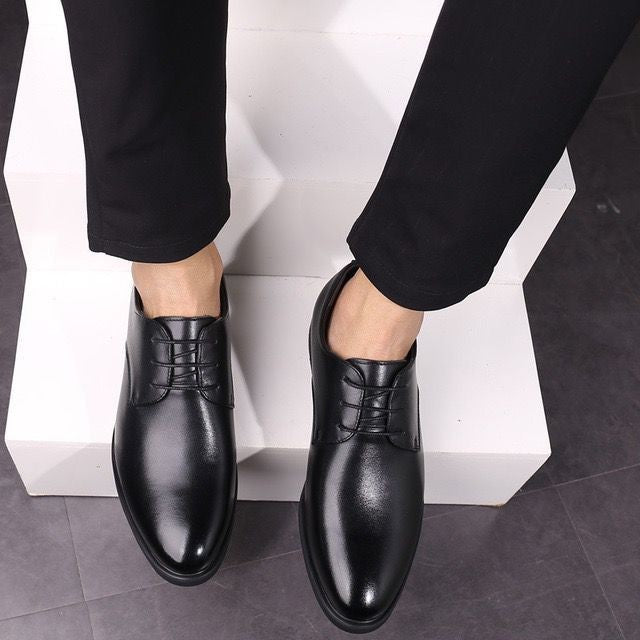 2025 Male Business Formal Wear Casual Shoe Men's Breathable Leather Shoes Black Soft Leather Soft Bottom Spring Best Man Homme