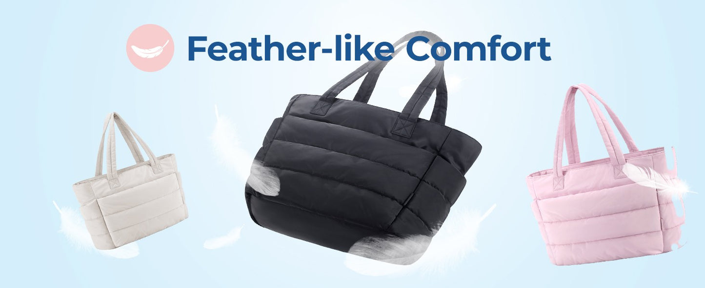 BAGSMART Tote Bag Puffy Padded Women's Bags Leisure Commuting Handbag Large Capacity Mommy Go Out Storage Organizer