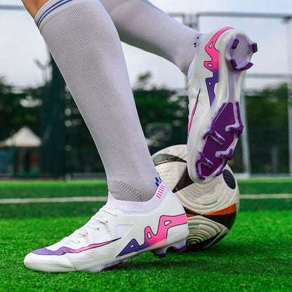 New Men Football Boots Match Indoor Long Spikes Ultralight Grass Cleats Breathable Soccer Shoes Sneakers Training Drop Shipping