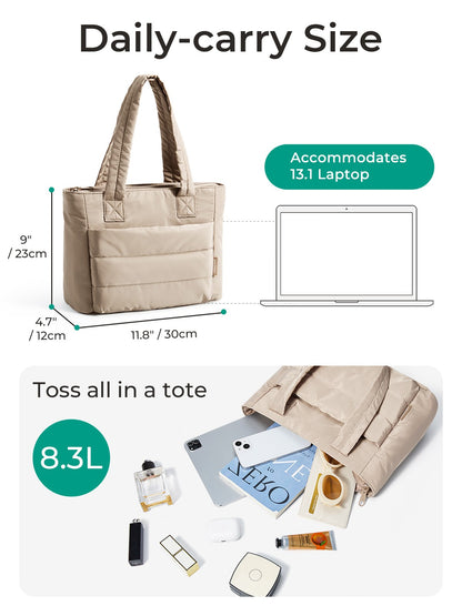 BAGSMART Women's Tote Bag Simple Travel Bag Casual Commuting Messenger Handbag Student College Shoulder Bag