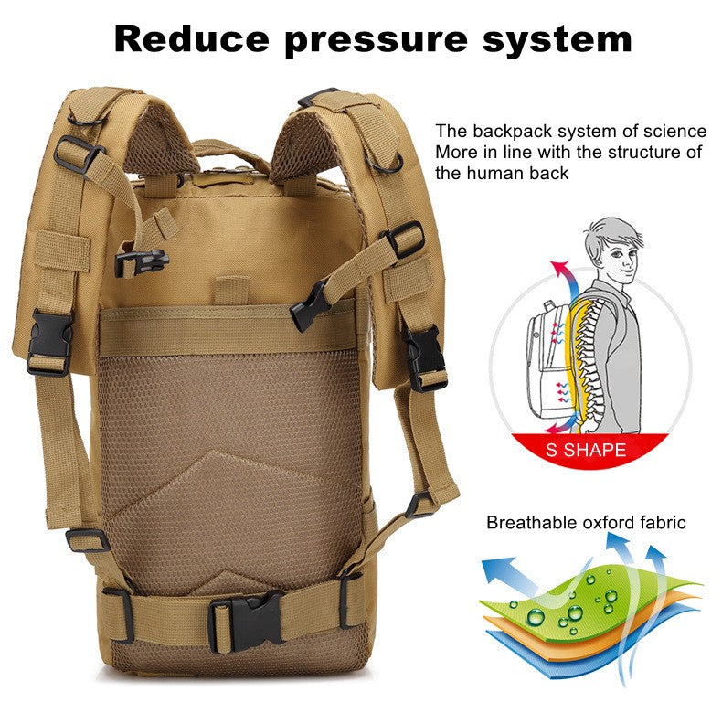 Mochila Tática Militar de 30L em Nylon 900D Impermeável para Esportes ao Ar Livre, Acampamento, Caminhada, Trekking, Pesca e Caça