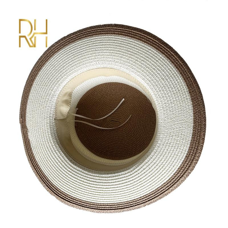Chapéu de Palha Plano Hepburn Estilo Celebridade Francesa Fragrância Combinando Cores Top Feminino Quebra-sol Protetor Solar Férias Viagem