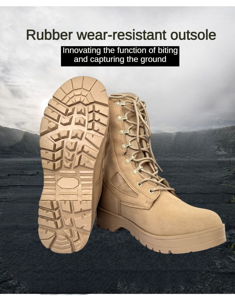 Novas Botas Táticas de Combate Masculinas de Couro para Homens, Botas Masculinas Respiráveis de Cano Curto para Caminhada ao Ar Livre e Deserto