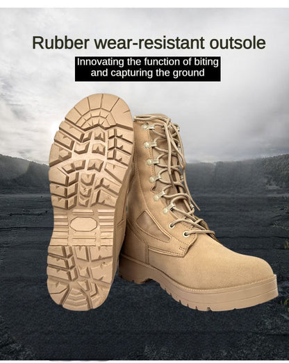 Novas Botas Táticas de Combate Masculinas de Couro para Homens, Botas Masculinas Respiráveis de Cano Curto para Caminhada ao Ar Livre e Deserto