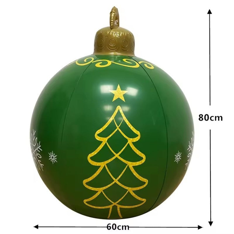 32 Inch Giant PVC Inflatable Christmas Ball Ornaments Outdoor Large Xmas Blow Ball Decorations for Christmas Party Ornaments