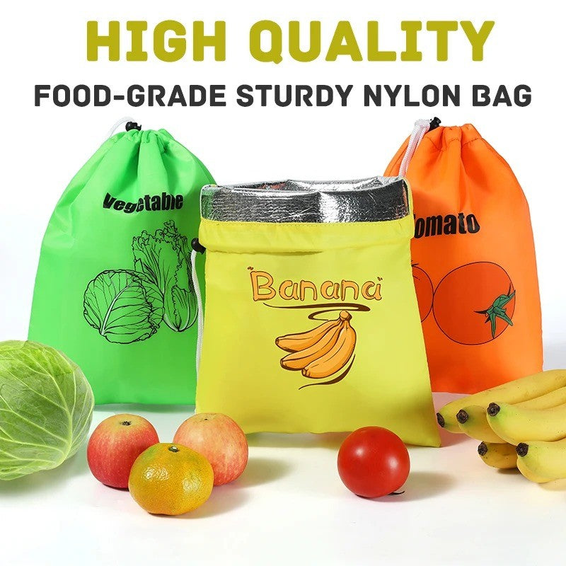 Fruits Preservation Storage Bags Reusable Drawstring Fresh Keeping Bundle Pocket For Banana Vegetables Lettuce Organizer