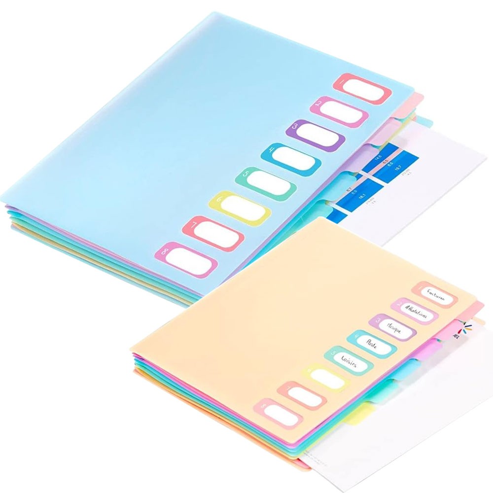 1 portable expanding folder with 8 compartments and elastic straps, suitable for office or home use.