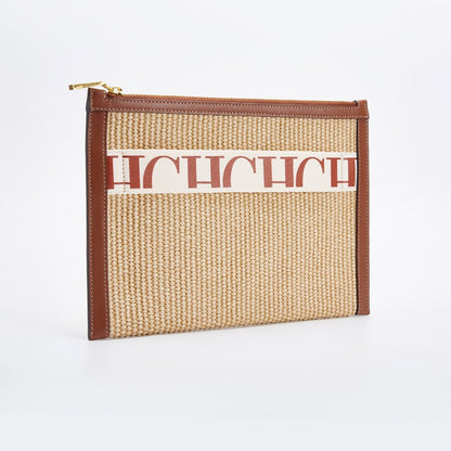 CHCH Handmade Woven Clutch Bag Ribbon Embellished Niche Style Clutch Bag