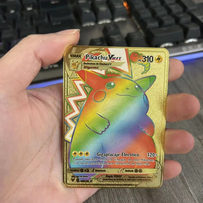 Cartas Pokémon Espanhol Cartas Metálicas Pokémon Cartas de Ferro Pokémon Mewtwo Pikachu Gx Charizard Vmax Cartas Pokémon Vmax