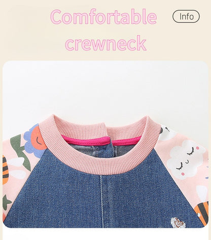 Girls Dress For Kids 4-8 Y New Children's Princess Dress Denim Children's Fashion Clothing