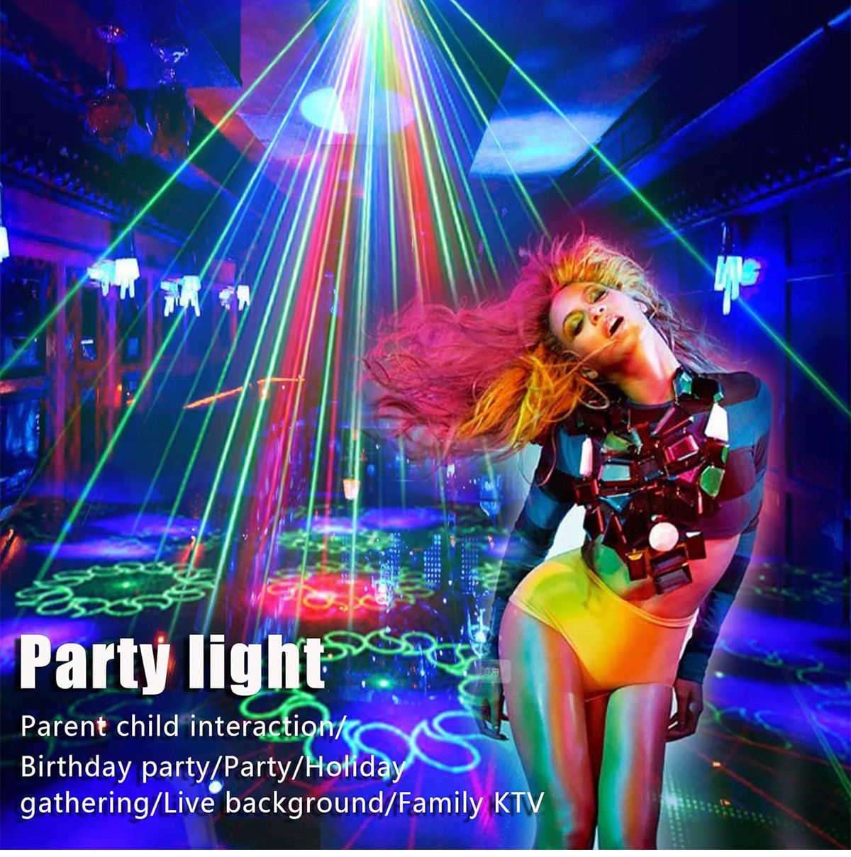 Party Disco Ball Dj Disco Light Strobe Dance Sound Activated with Remote Control Stage Rave Light Ocean Star Projector for Club