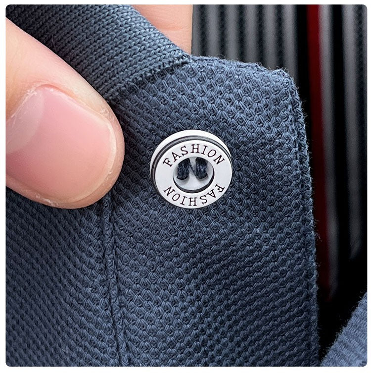 100% pure cotton spring and autumn fashionable men's collar striped long sleeved polo shirt brand sailboat embossed design casua