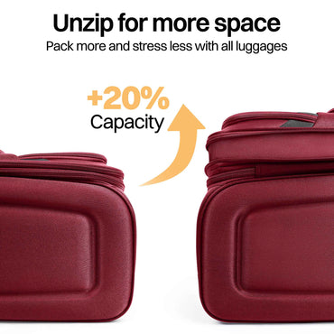 Softside Luggage Expandable 3 Piece Set Suitcase Upright Spinner Softshell Lightweight Luggage Travel Set 20inch 24inch 28inch