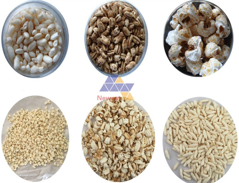 Máquina de Pipoca de Ar Quente Industrial 50KG/H, Pipocador de Trigo/Arroz com Canhão de Ar, Máquina de Pipoca Comercial para Cinema/Supermercado