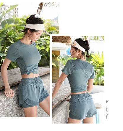 Summer sports shorts, women's loose casual anti-walking, light speed drying, high-waisted running, fitness, yoga, thin, breathab