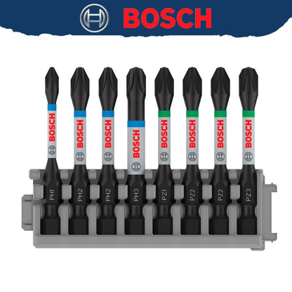 BOSCH 2608522328 Jogo de Bits de Chave de Fenda de Controle de Impacto PZ/PH Profissional Suporte Universal de Lote 8 Peças Acessórios para Ferramentas Elétricas