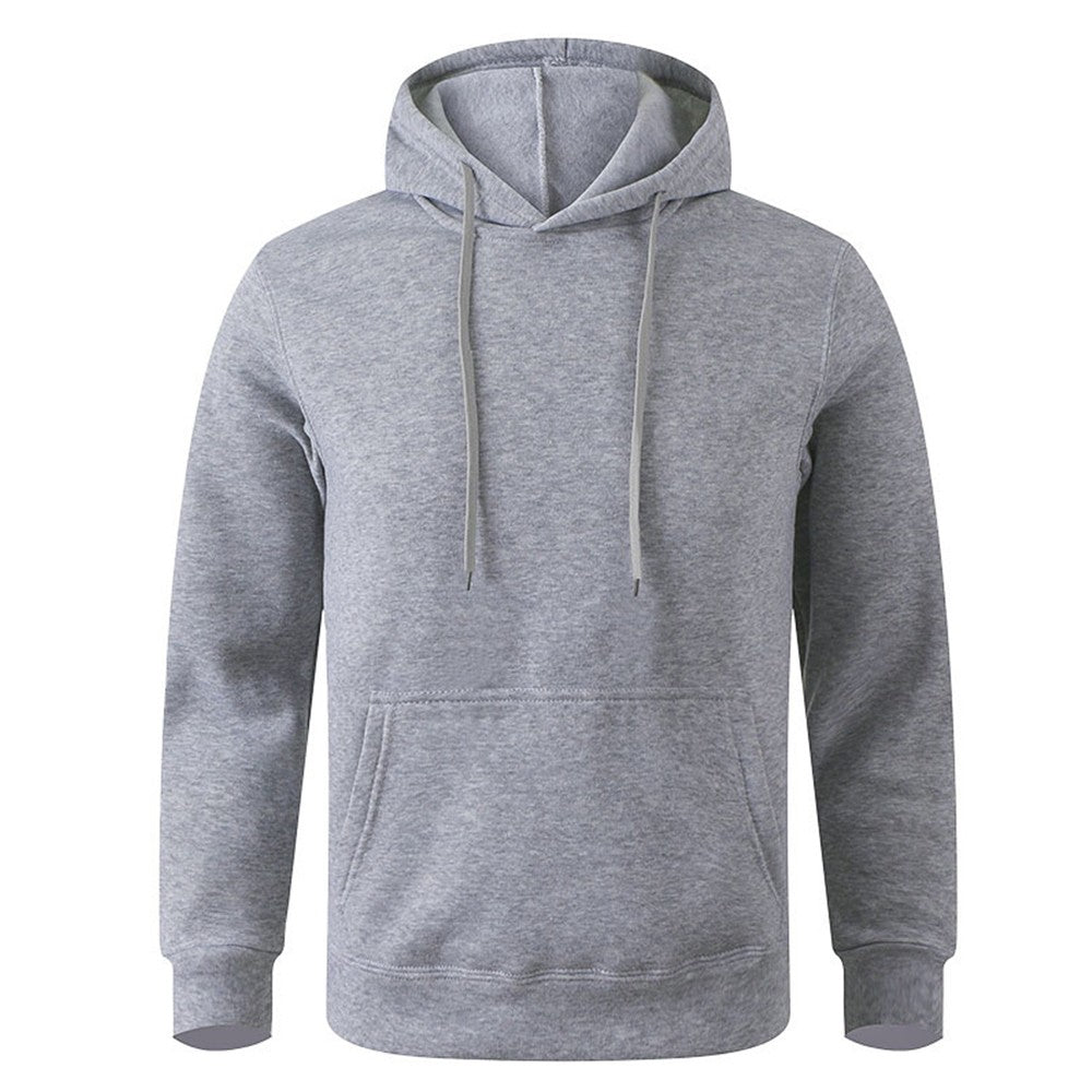Men's and Women's Warm Sweatshirt Casual Solid Color Streetwear Pullovers Sport Fitness Pocket Hoodies Multi Color
