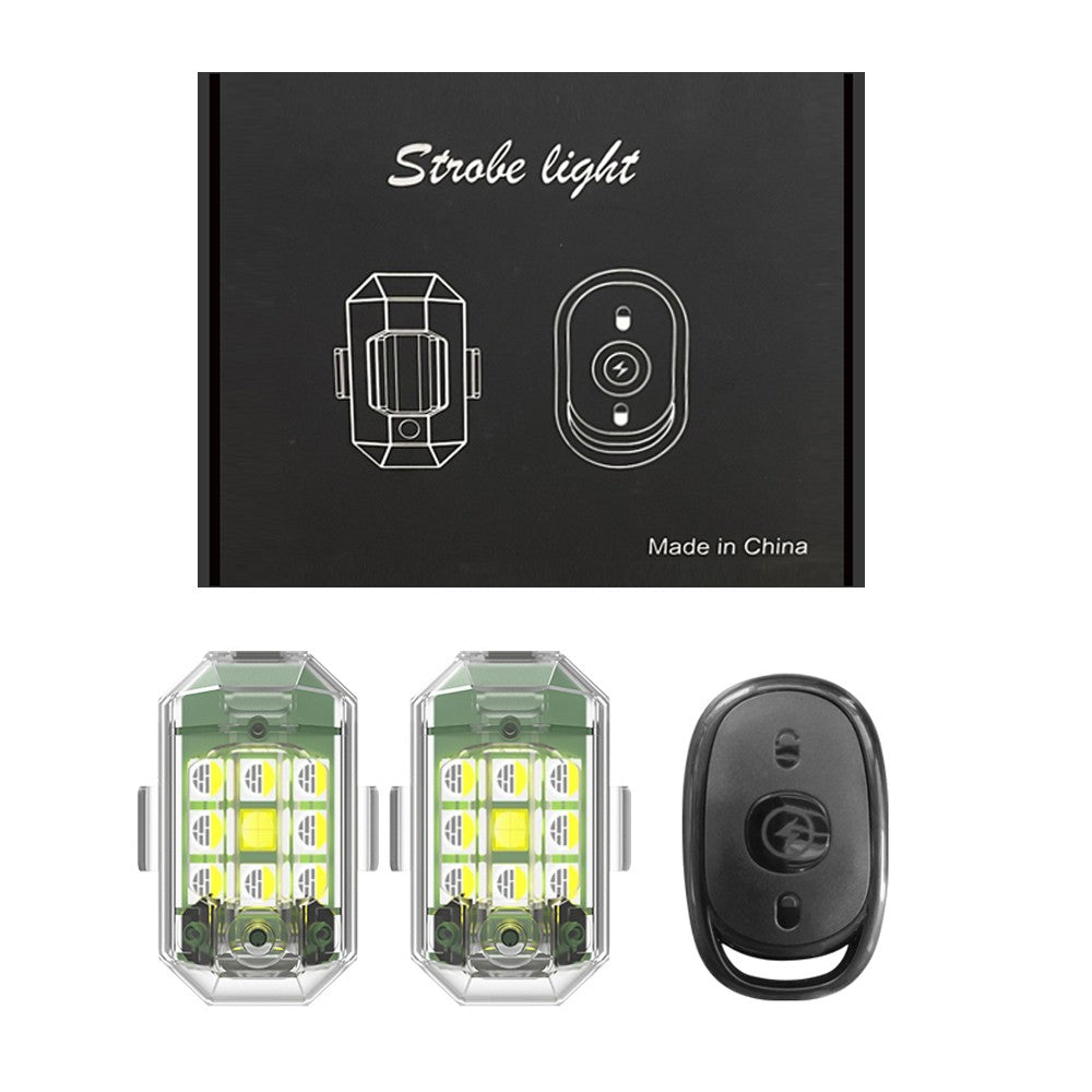 2/4PC Wireless LED Strobe Light Remote Control Warning Lamp Flash Indicator Anti-collision For Car Auto Motorcycle Drone Cruise