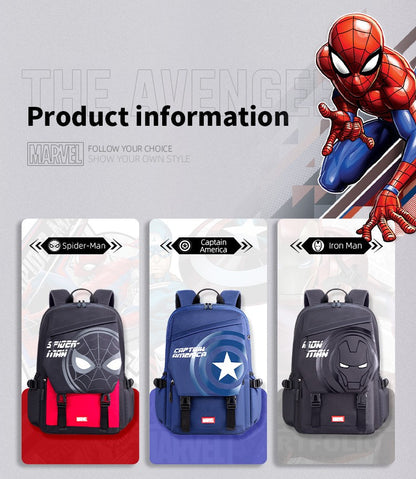 Disney MARVEL Homem-Aranha Mochila Escolar de Fibra de Poliéster Ultraleve Respirável Bolsa Infantil