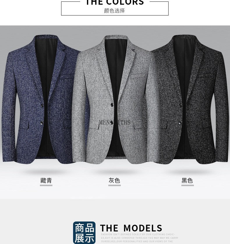 Men's Blazer Casual Suit Spring Thin Middle-aged Top Jacket Blazers for Men Men Suit