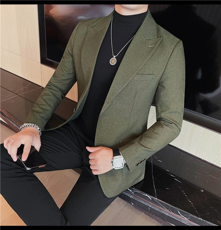 Blazer Jackets Men's Clothing High Quality Autumn Winter Thick Warm Mens Jackets And Coats Business Formal Wear Slim Fit Blazers