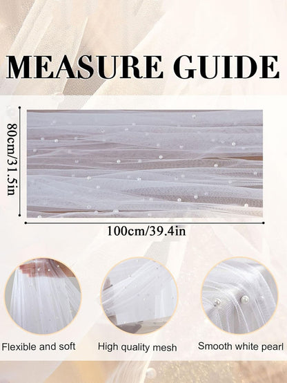 Pearl Tablecloth Wedding Lace Tablecloth Chiffon Tulle Table Cover Wedding Decoration Bridal Veil Party Flower Packaging
