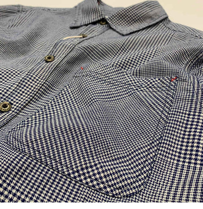 Plaid shirt Men's vintage shirt American cargo cotton loose casual coat