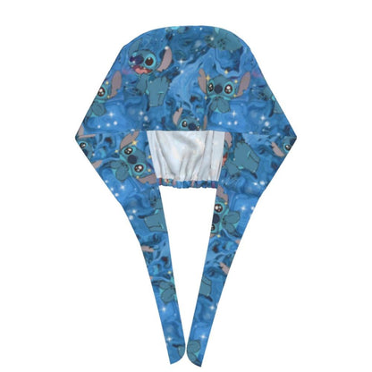 Custom Retro Cartoon Cleaning Working Cap Comfortable  Stitch Ohana Scrub Cap Surgicals Hat Nurse Scrubs Hat For Dentist