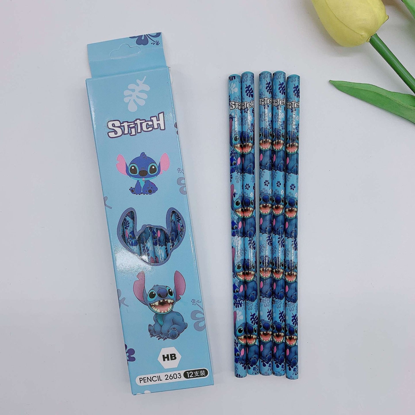 12pcs Disney Stitch Anime Pencil School Supplies Kid Colored pencils School Supplies Pencils Hb Pencils kids Birthday Xmas Gift