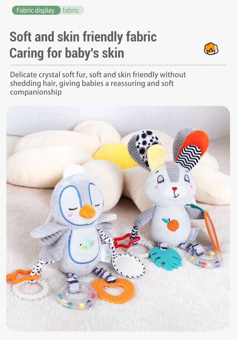 Chocalhos de Bebê Móbiles Desenho Animado Sino Animal Brinquedo Crianças Educação Precoce Desenvolvimento Sensorial Aperto de Mão Coelho Pinguim Chocalhos Brinquedos Presente