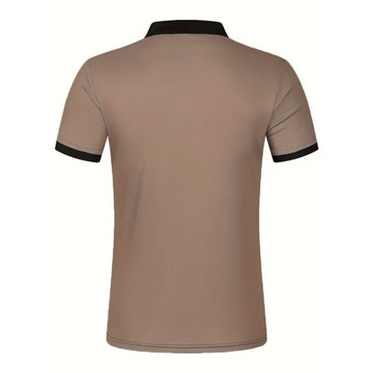 New Summer Men Casual Short Sleeve Lapel Business Polo Shirt 3D Digital Print Stripe Polo Shirt Sport Button Pullover Tops