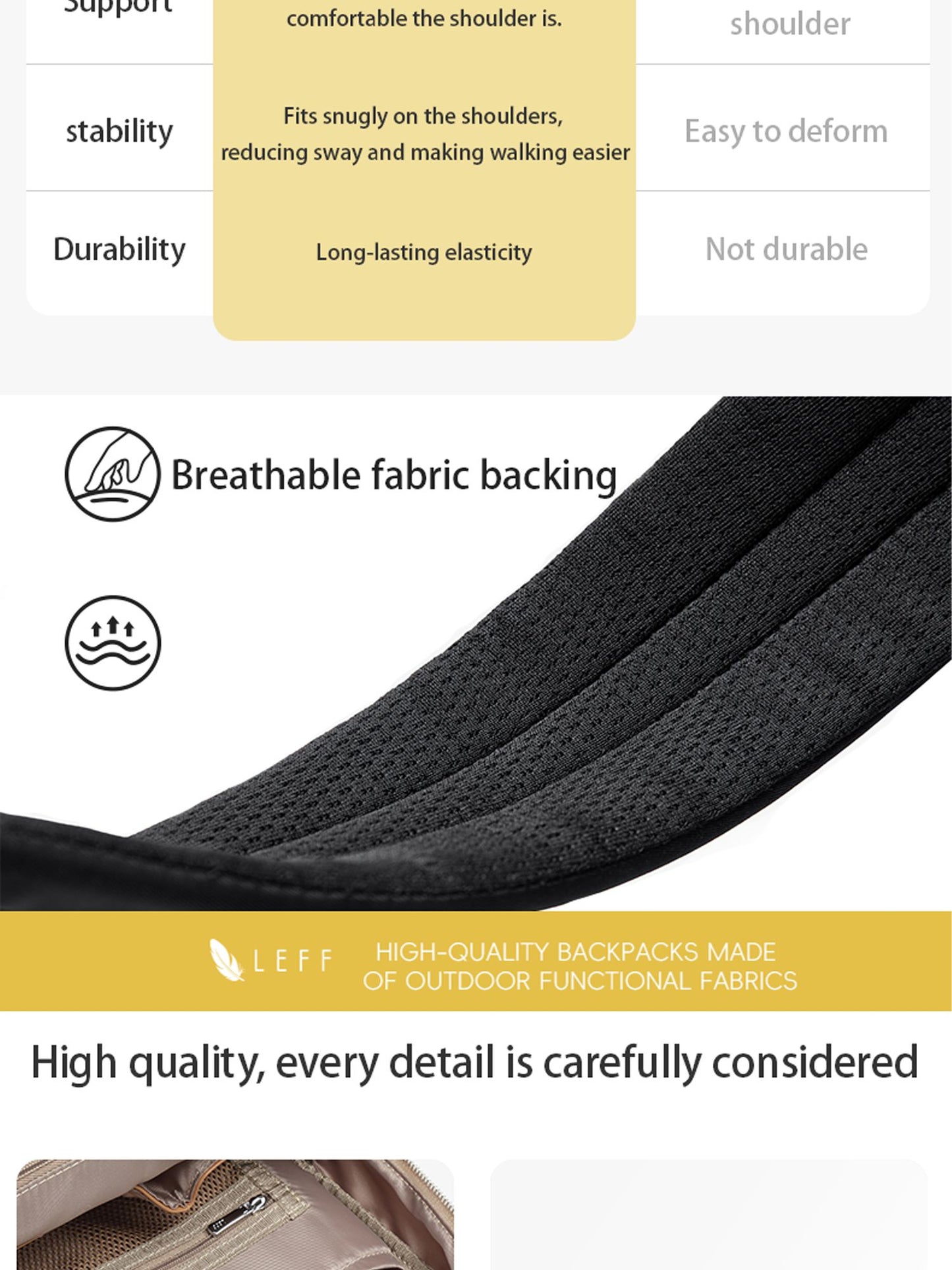 LEFF Women Backpack High Quality Large Capacity Laptop Backpacks Trendy Female Commuting Backpack Waterproof Outdoor Travel Bags