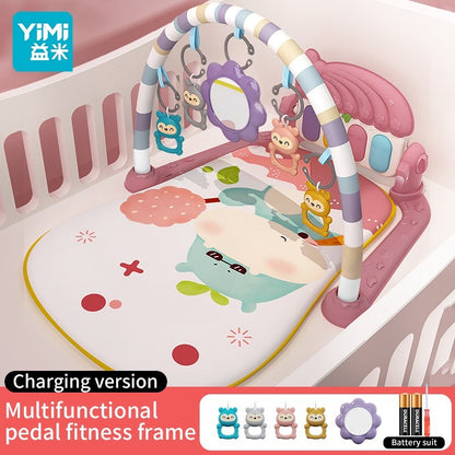 YIMI Baby Play Gym Mat Newborn Musical Playmat Colourful Musical Piano Toy Music Hanging Toy Crawling Blanket