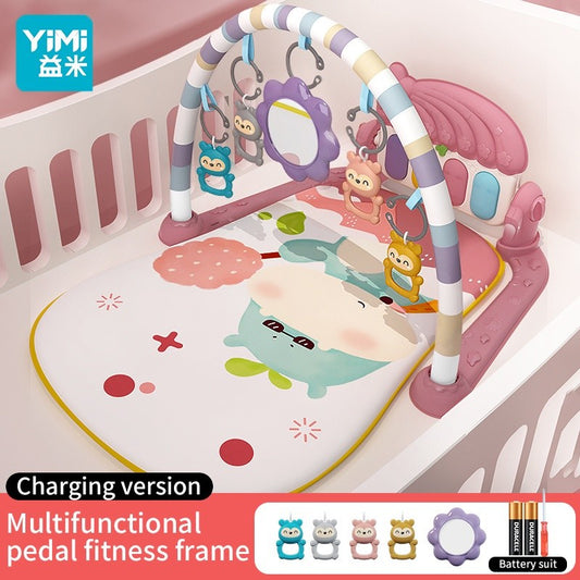 YIMI Baby Play Gym Mat Newborn Musical Playmat Colourful Musical Piano Toy Music Hanging Toy Crawling Blanket