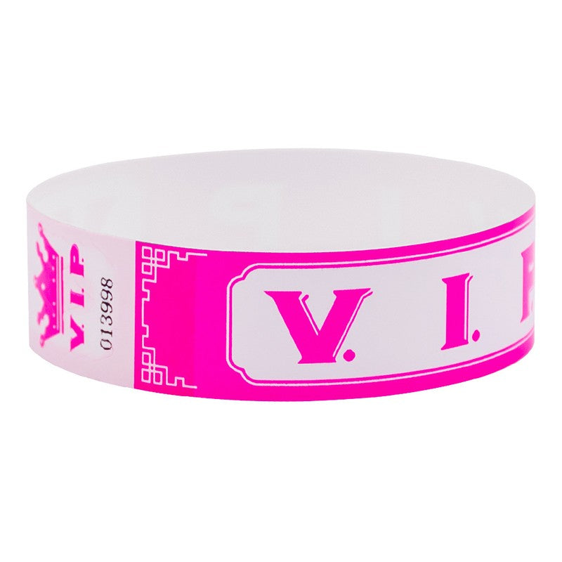 100pcs VIP Neon Paper Bracelets Fluorescent Waterproof Disposable Bracelets Tamper-Proof For Parties, Music Festivals & Events