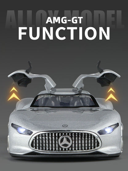 1:32 GT Car Diecast Metal Alloy Model Car Sound and Light Hobbies High Simulation Collections Ornaments Boyfriend