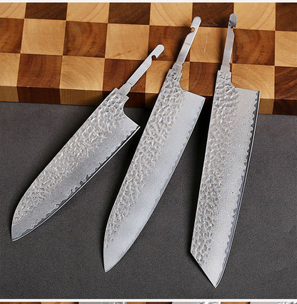 TURWHO Lâmina Crua de Faca de Chef Japonesa Aço Damasco Forjado à Mão DIY VG10 Kit de Facas de Cozinha Ferramentas para Fazer Facas Sem Cabo
