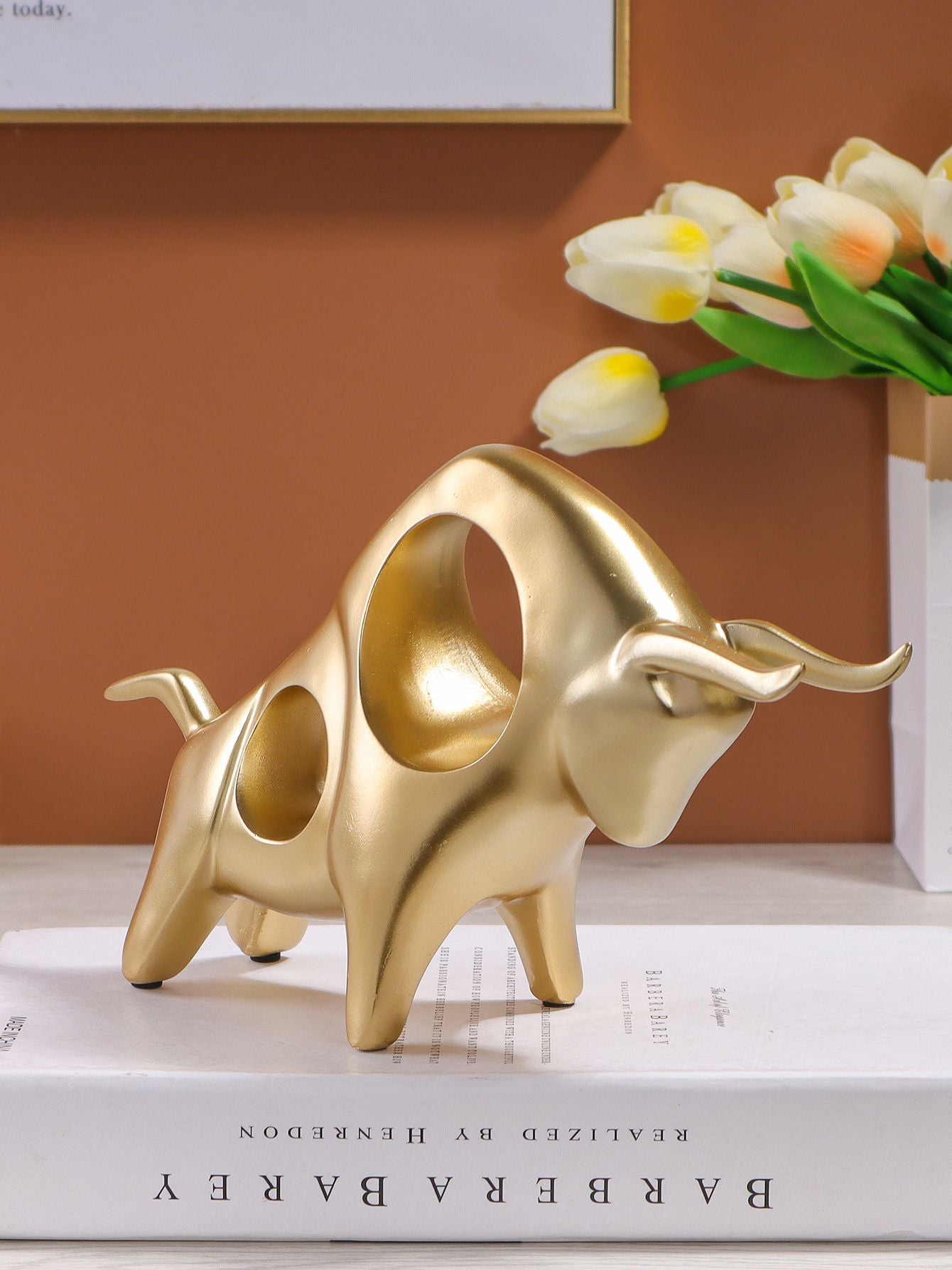 Golden Bull Resin Set Resin Sculpture Home Decor Party Decoration Living Room Bedroom Office Desktop Decor Accessories Craft