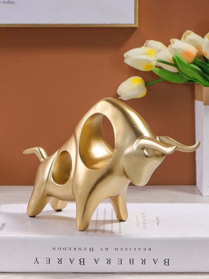 Golden Bull Resin Set Resin Sculpture Home Decor Party Decoration Living Room Bedroom Office Desktop Decor Accessories Craft