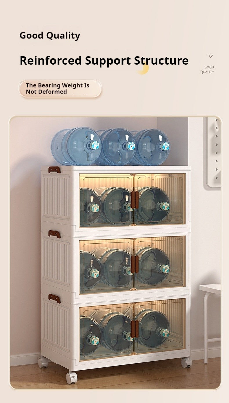 Large Volume Multifunction Folding Living Room Cabinet Closet Organizer With Wheel Stackable Sundries Large Capacity Storage Box