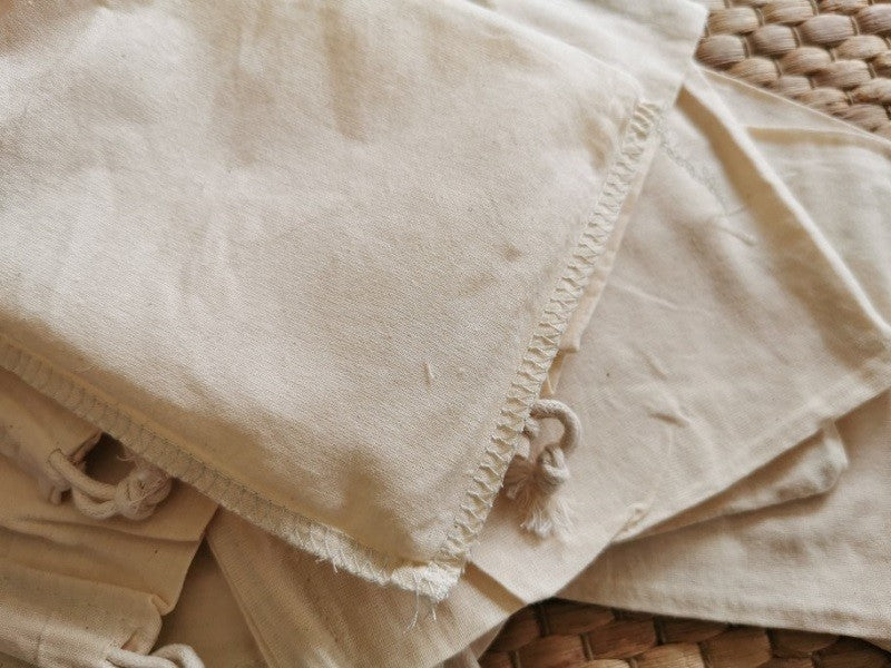 100 Pcs/Lot Cotton Drawstring Bags for Wedding Christmas Gift DIY Package Small Plain Pouches Home Dustproof Storage Sacks