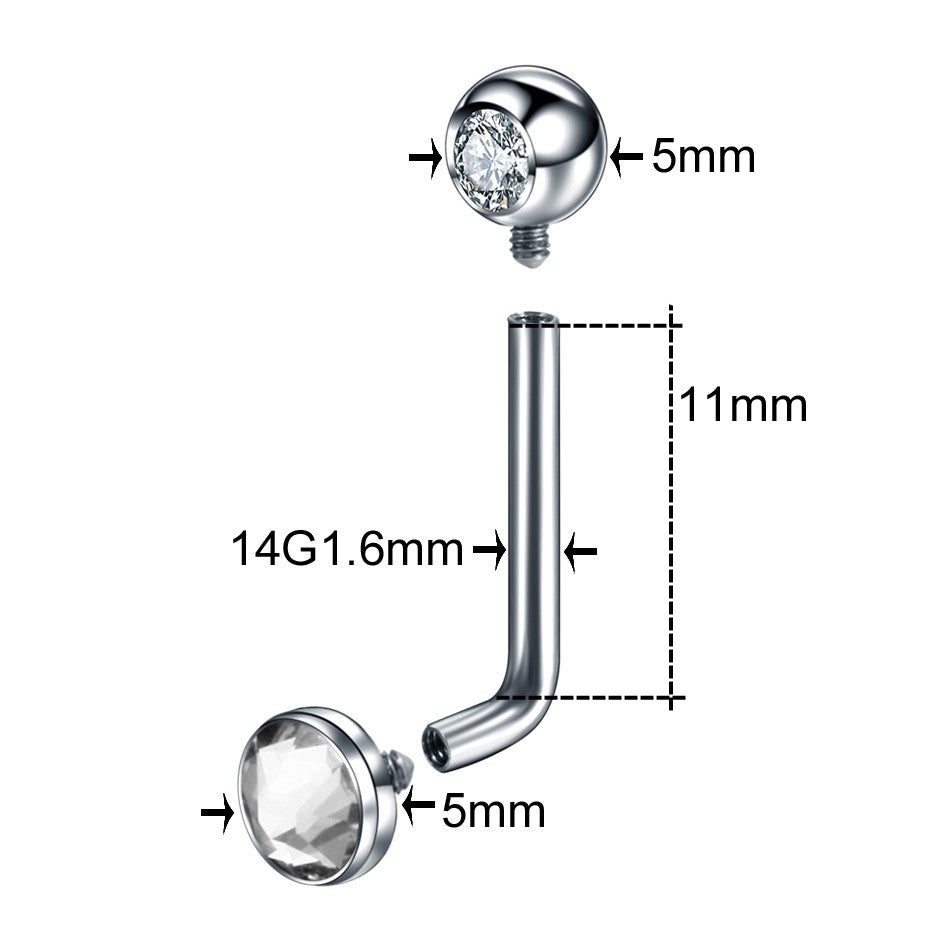 1PC Titânio Christina Vertical Hood Piercings Anéis de Lábio Flor Opala Sexy Piercings de Lábio Joias de Piercing de Sobrancelha VCH