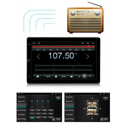 Rádio automotivo Double Din de 10,1 polegadas com GPS, WiFi, BT, rádio FM, CarPlay sem fio, Android Auto e Android 13