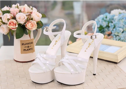 New 2024 Summer Fashion Sandals Sexy Open Toe 15CM High Heels Party Dress Wedding Nightclub Women Shoes Platform Stripper Heels