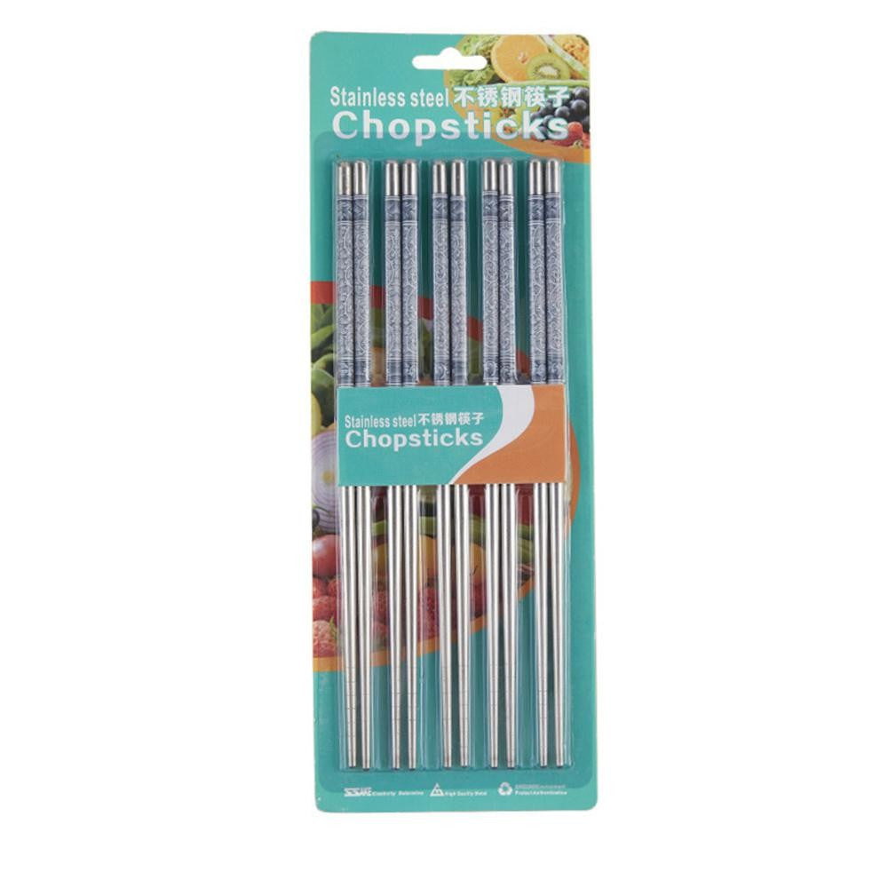 Conjunto de Hashis de Aço Inoxidável para Casa Hashis Reutilizáveis para Adultos Hashis Antiderrapantes Utensílios de Cozinha